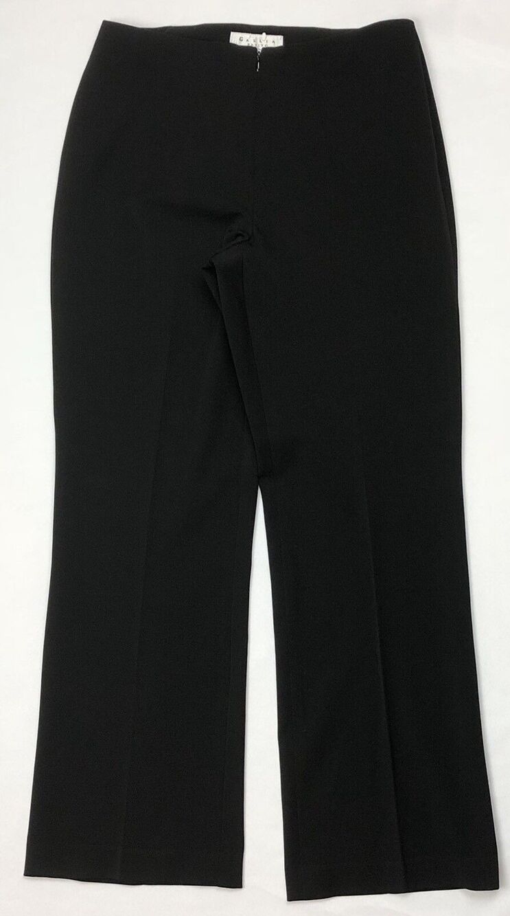 Gallia Dress Pants Women Petite Size 6P Black Straight Leg Career Wear to Work
